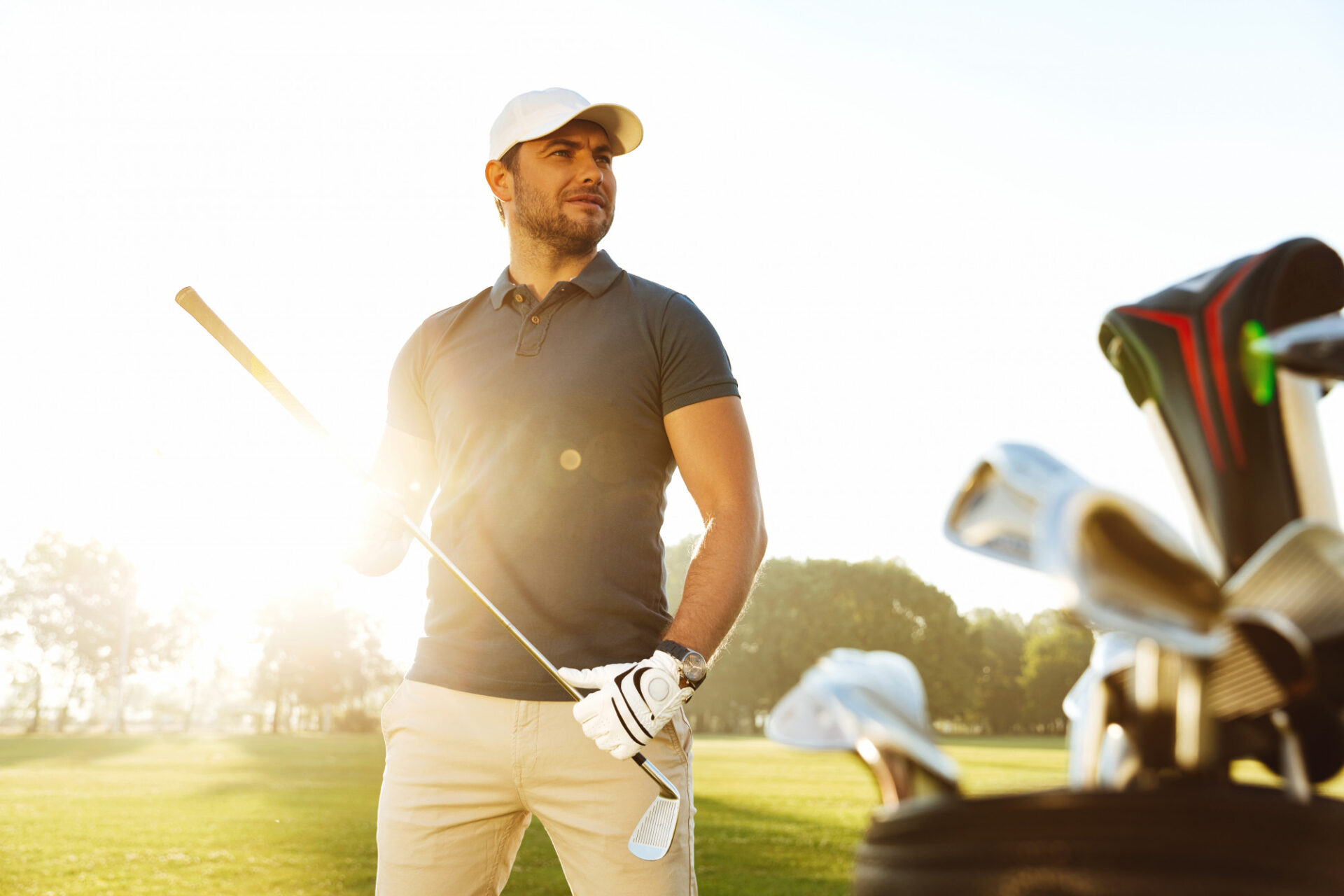 Golfista Sul Campo Di Lignano Sabbiadoro